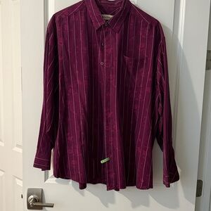 Tommy Bahama Maroon Shirt with White Stripes